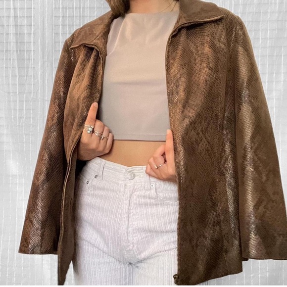 Alfred Dunner Jackets & Blazers - Alfred Dunner Vegan Leather Snakeskin Jacket